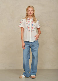 MABE Ruby Multi Embroidered Top