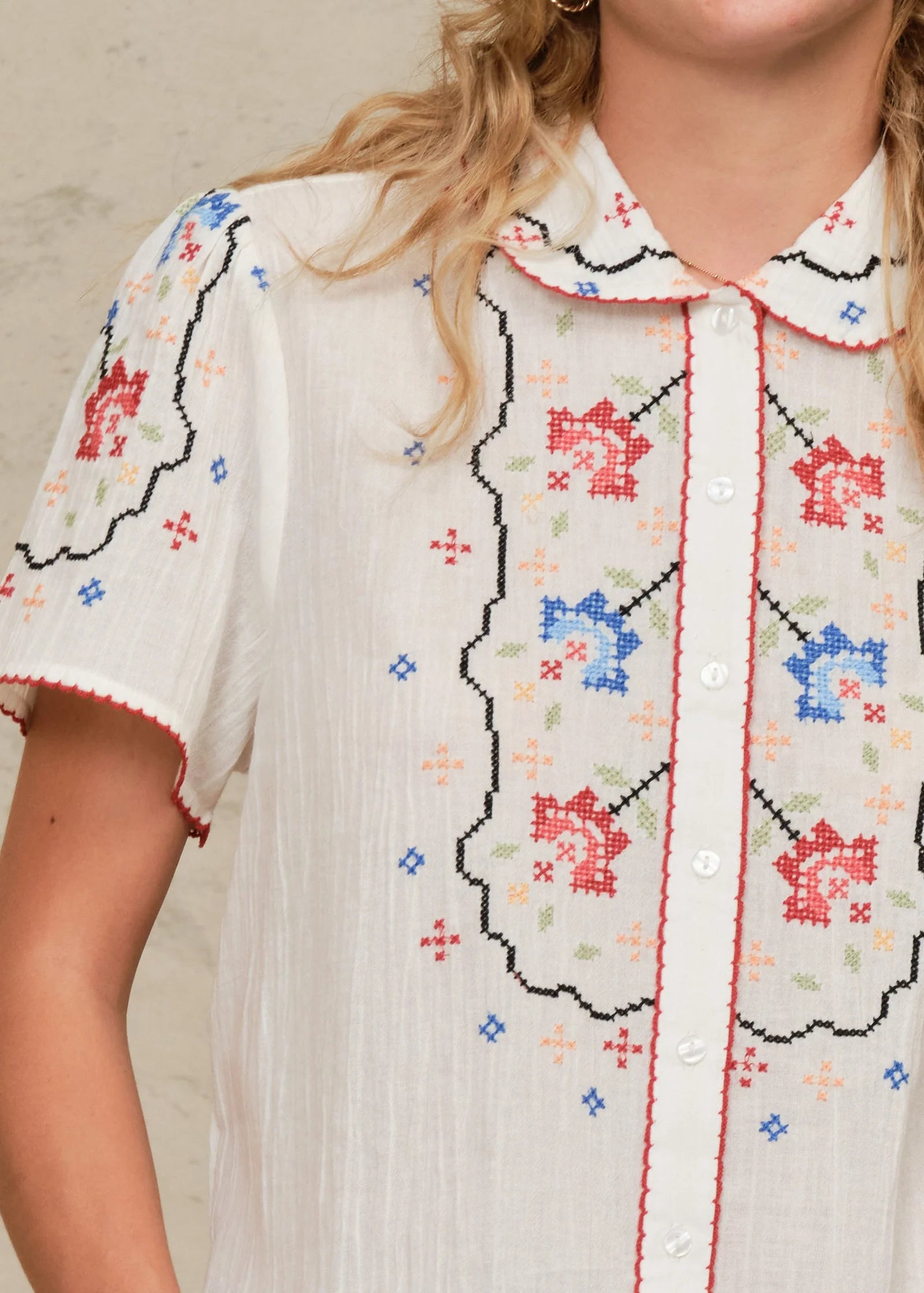 MABE Ruby Multi Embroidered Top