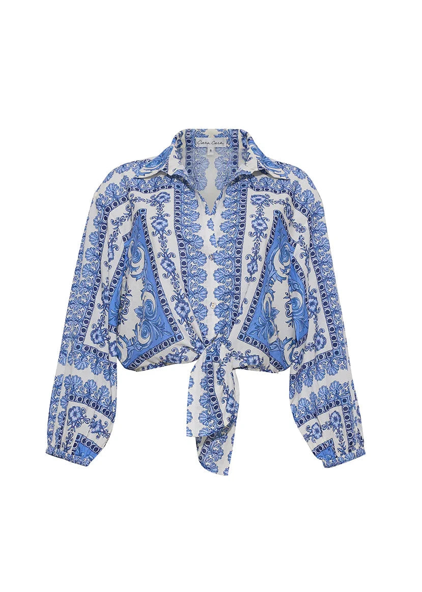 Cara Cara Rumson Top Hudson Scarf Sky