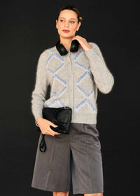 Jumper1234 Graphic Argyle Cardigan