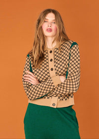 Jumper1234 Graphic Camel Cardigan