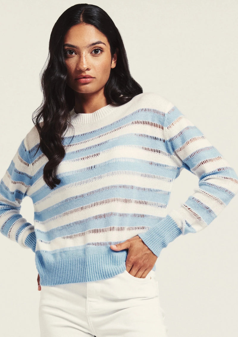 Brodie Beach Stripe Cashmere Sweater