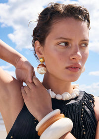 LF Rodan Pearl Earrings in Tigre (Clip On)
