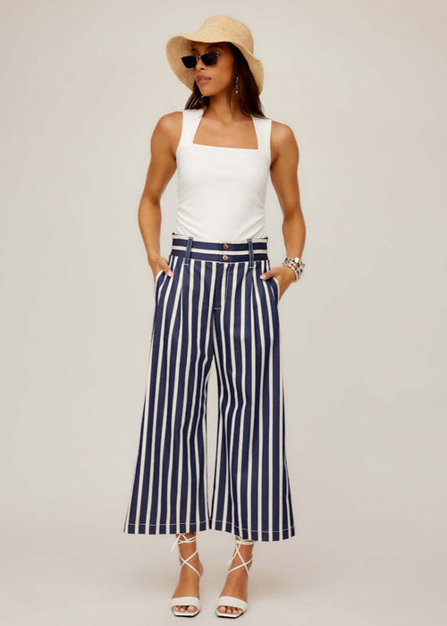 Sadie Trouser Navy & White Stripe