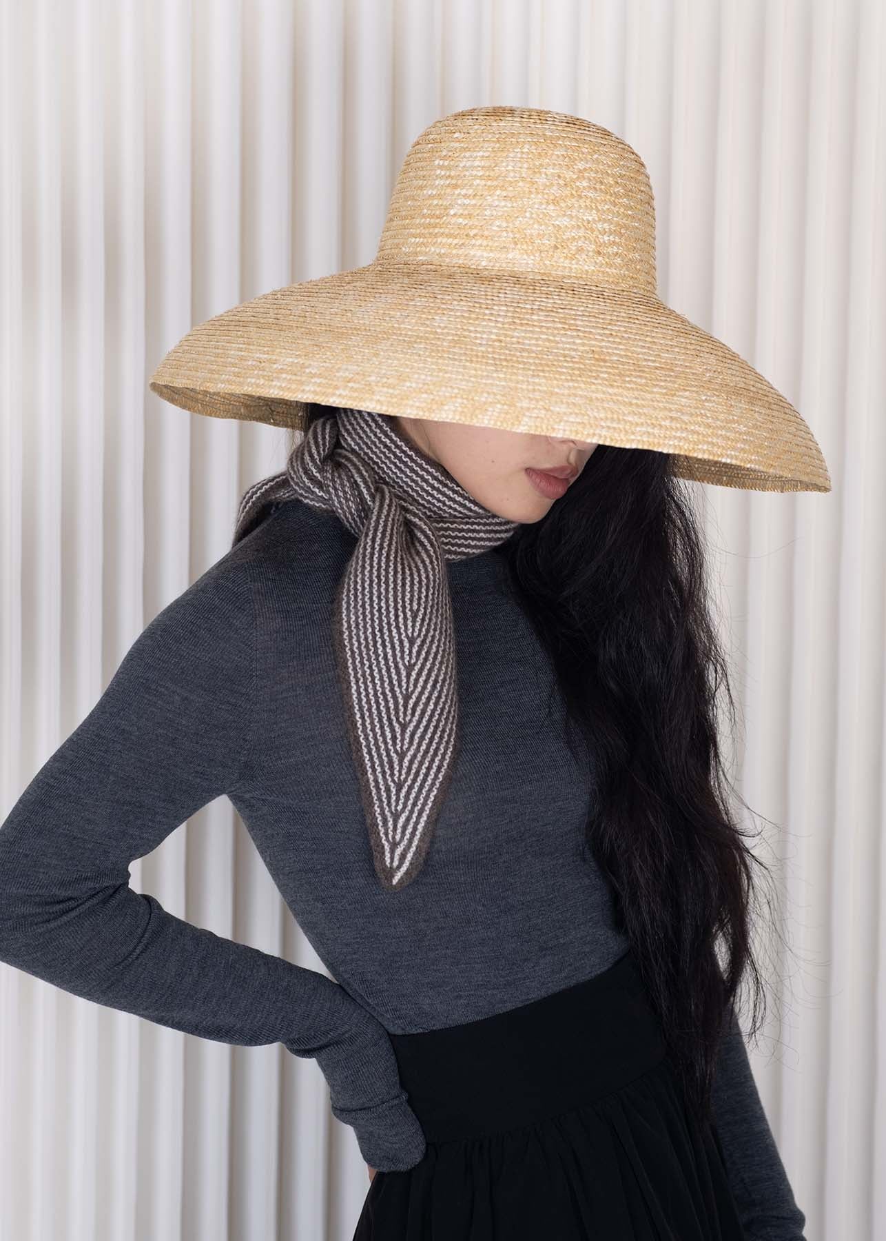 Sailor Cashmere Rib Neck Scarf Brown