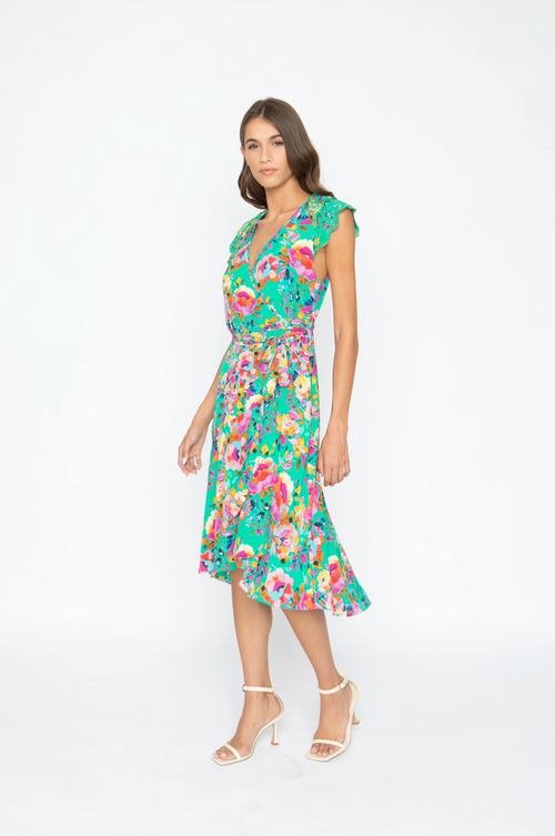 Nelia Painted Flower Dress