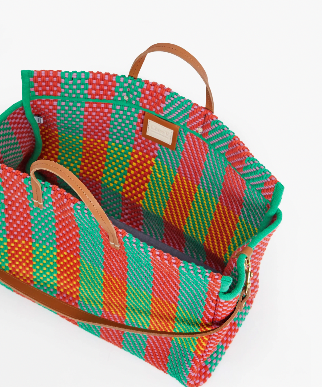 Clare V. Crochet Petti Summer Simple Tote Bag - Green Totes