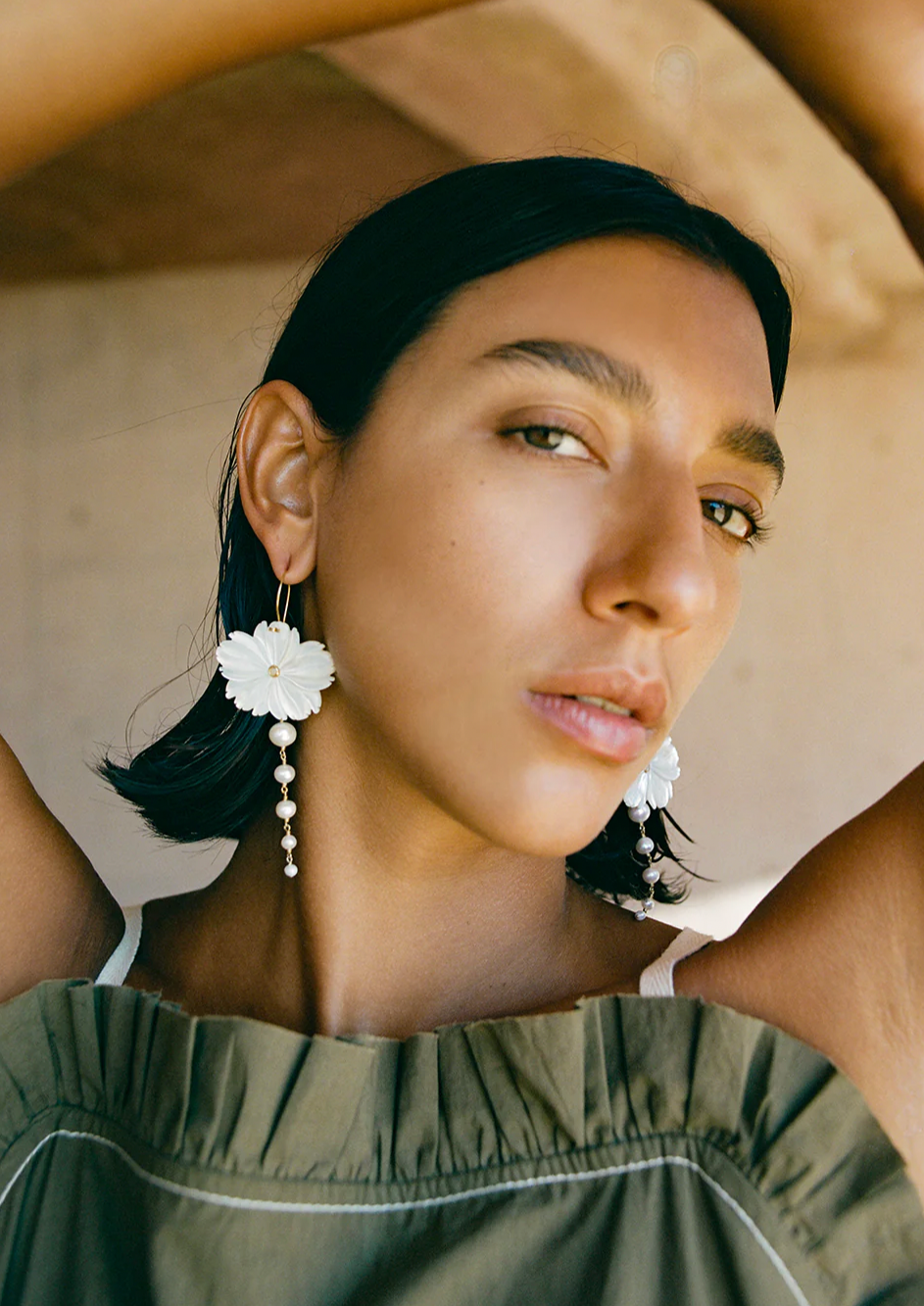 Magnolia Drop MOP Earrings