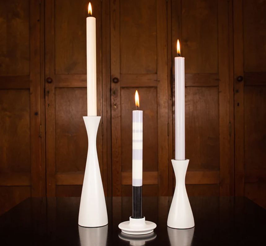 9.8" Pearl White Candleholder