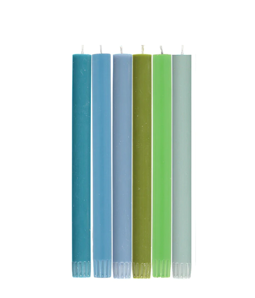 10" Mix Set Of 6 "Cool Colors" Tapers