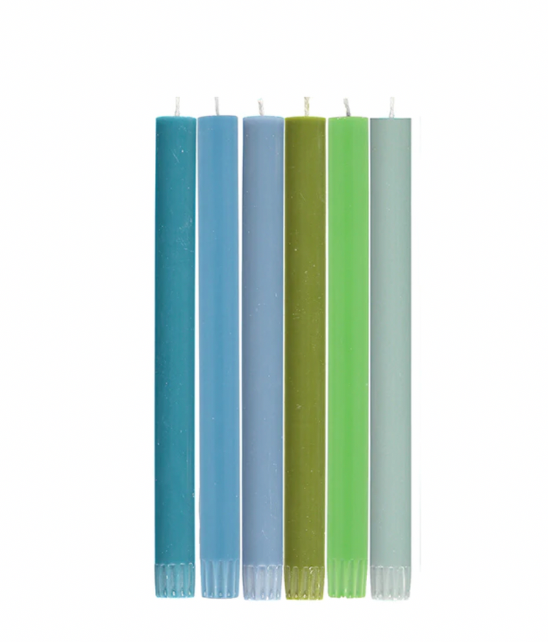 10" Mix Set Of 6 "Cool Colors" Tapers