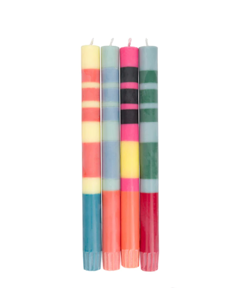 10" Striped Mix Set of 4 Tapers
