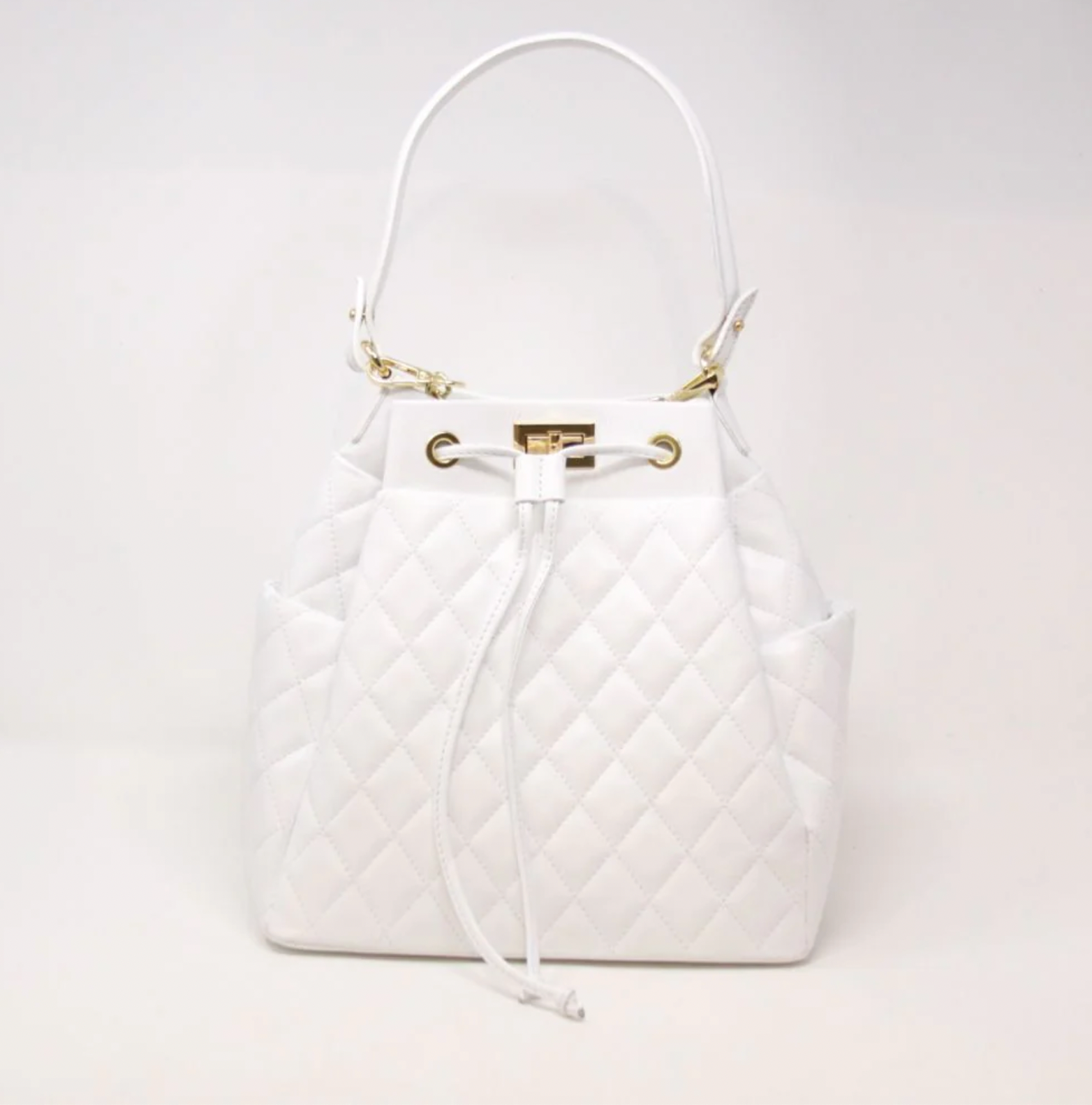 Quilted Leather Bag White