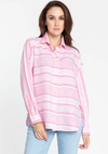 Gemma Long Sleeve Linen Variegated Stripes Shirt