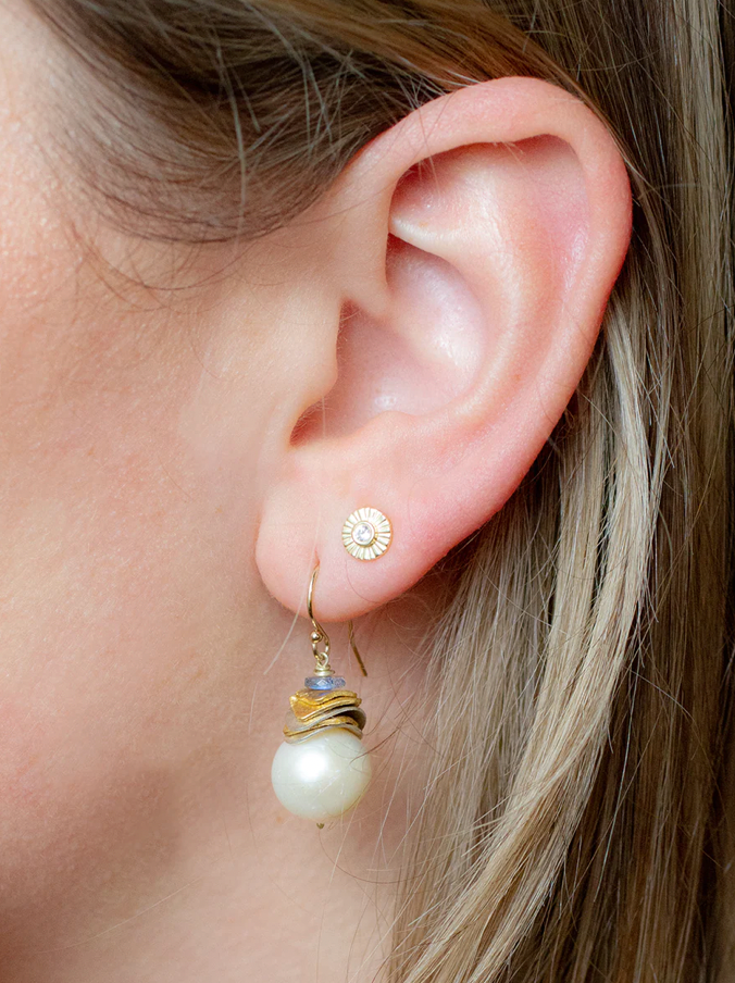 Rio White Pearl Earrings