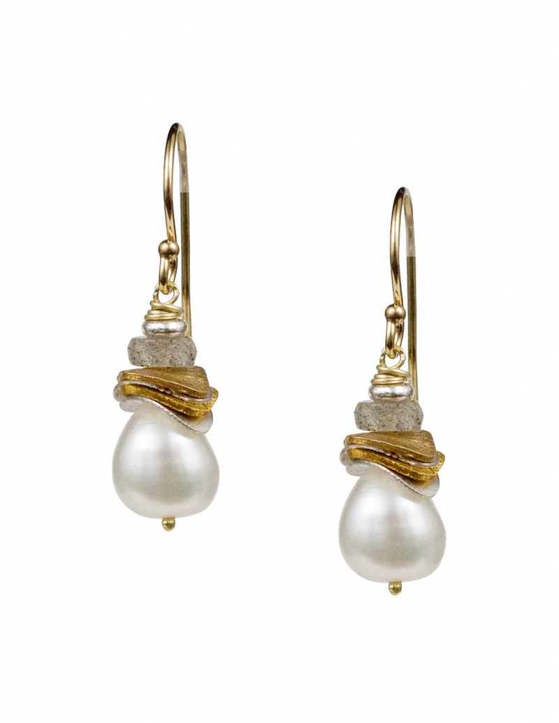 Rio Small White Pearl Earrings