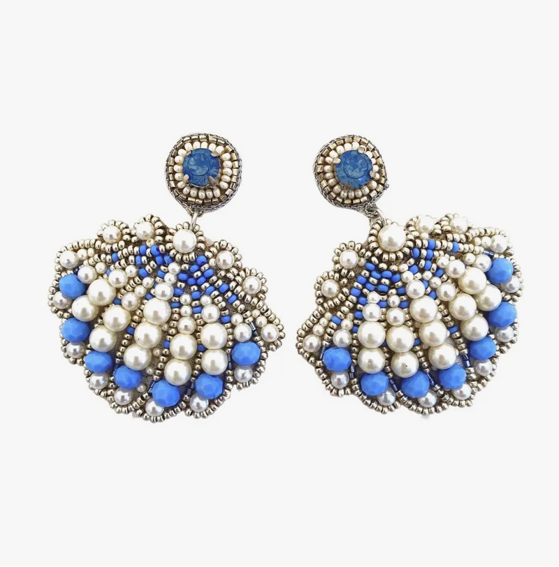 Periwinkle & Pearl Shell Earrings
