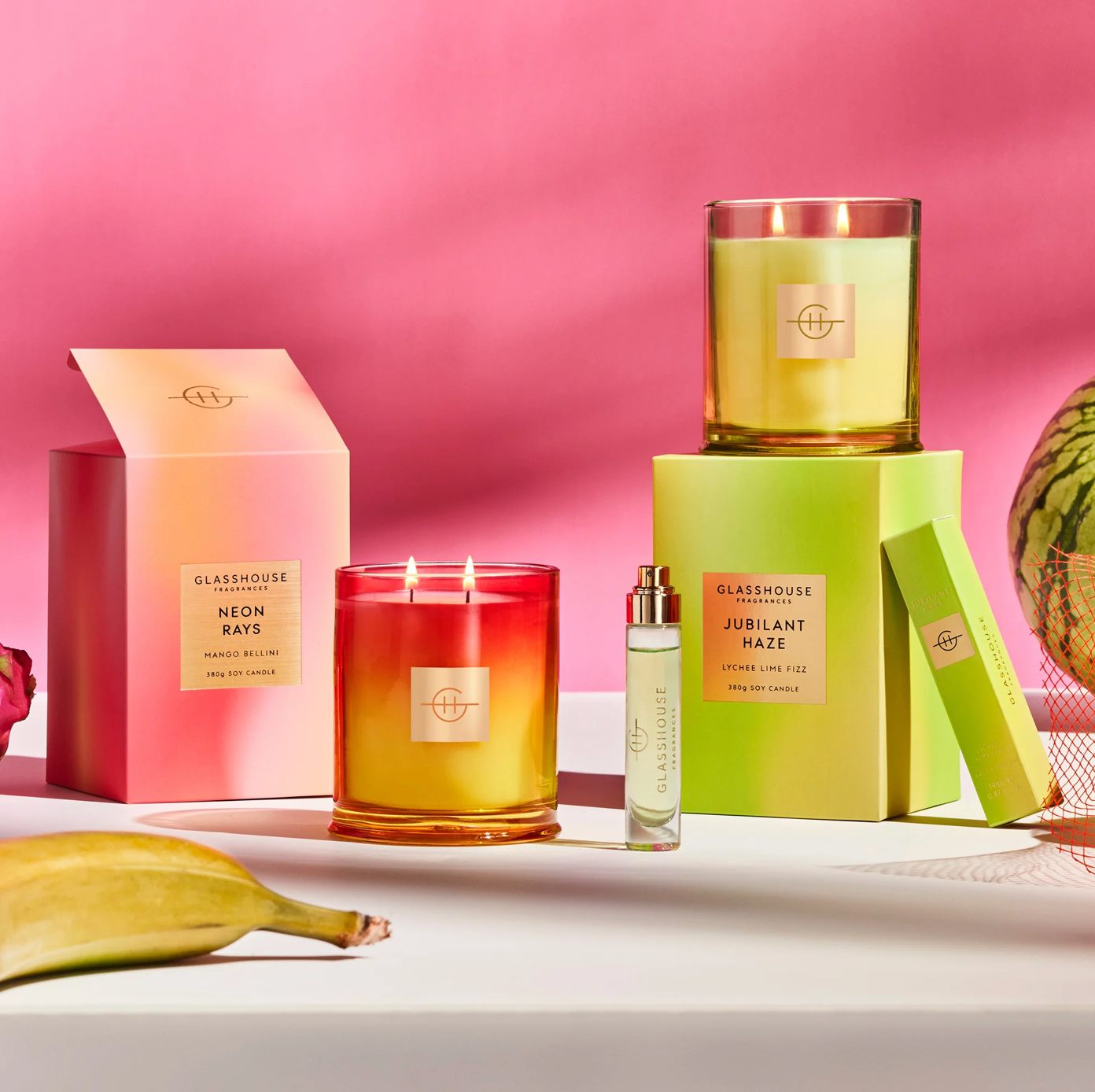Glasshouse Neon Rays Candle