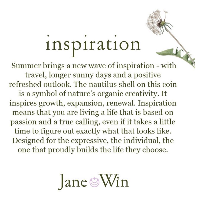 Jane Win  Inspiration Original Pendant Coin 22"