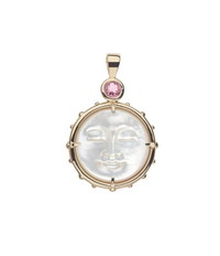 Jane Win FOREVER Moon and Back Face Pendant in White MOP