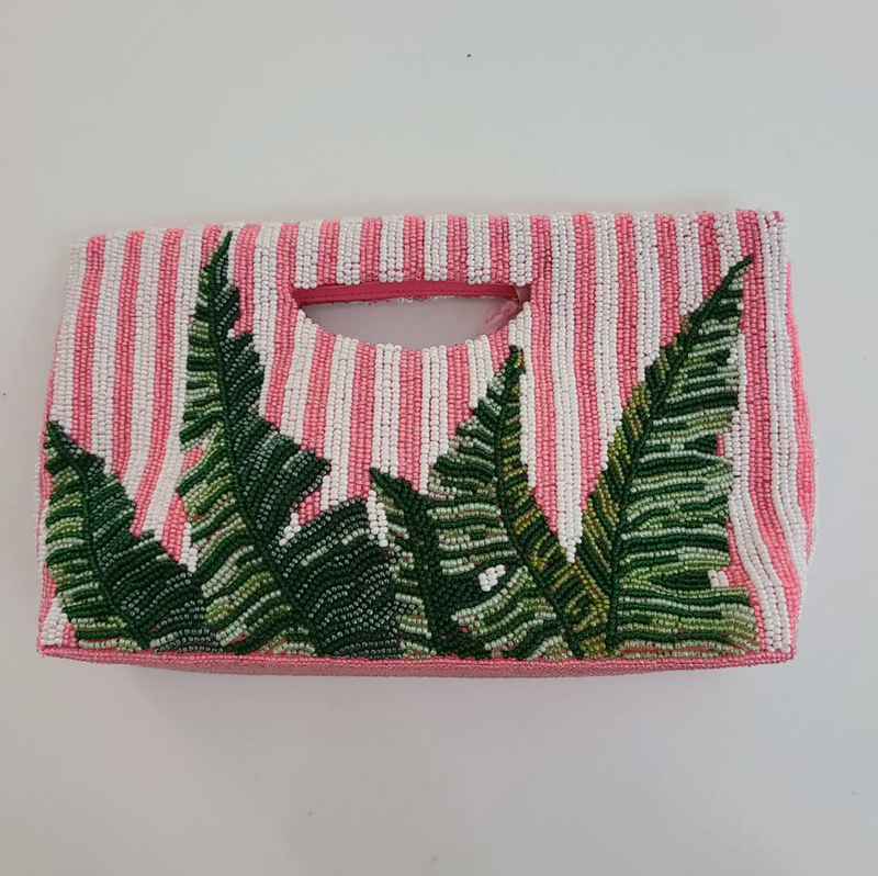 Stripes & Leaves Cut Out Clutch