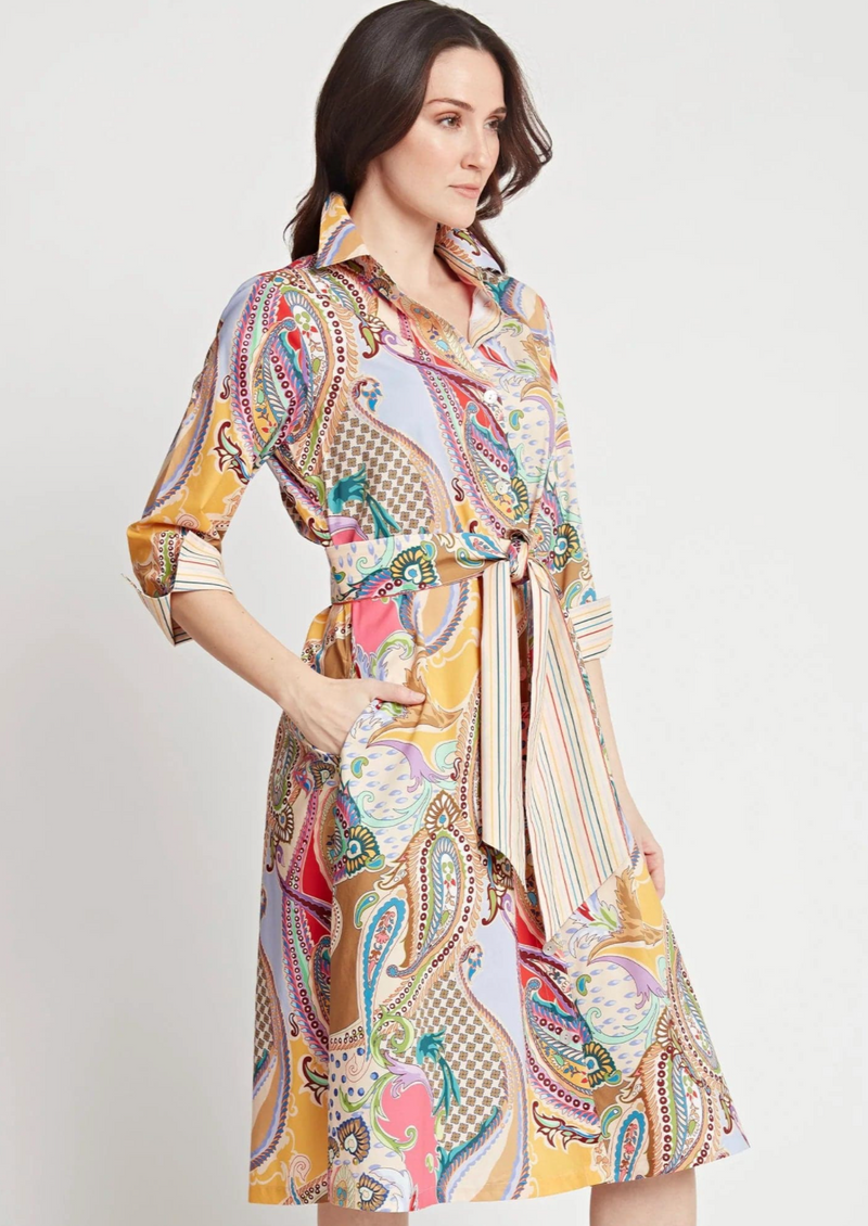 Tamron 3/4 Sleeve Multi Print Dress