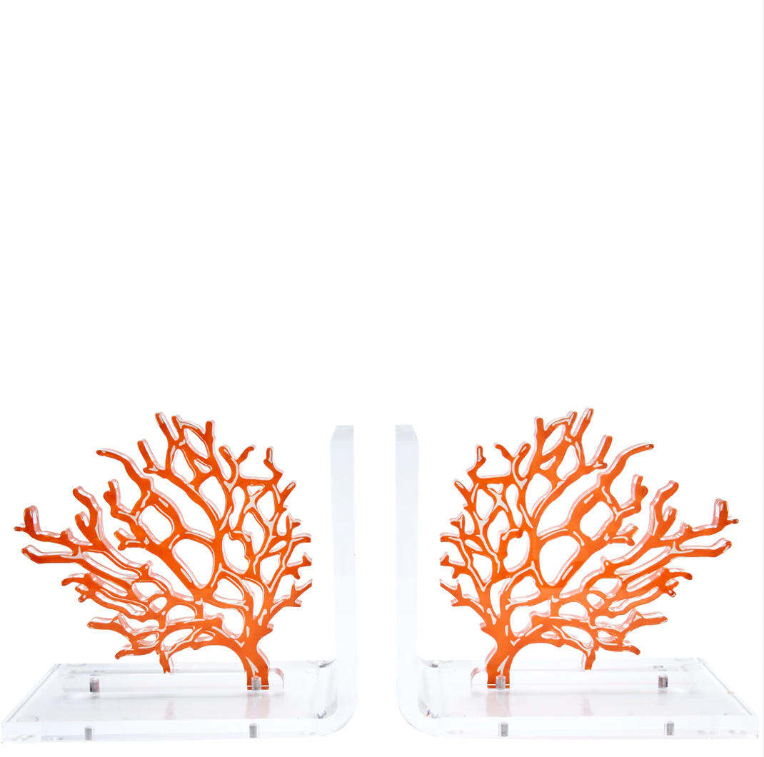 Orange Coral Bookends