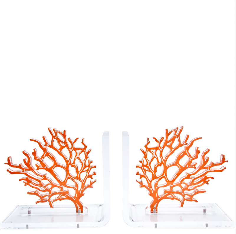Orange Coral Bookends