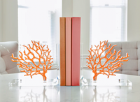 Orange Coral Bookends