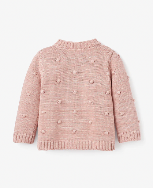 Pink Popcorn Knit Cardigan