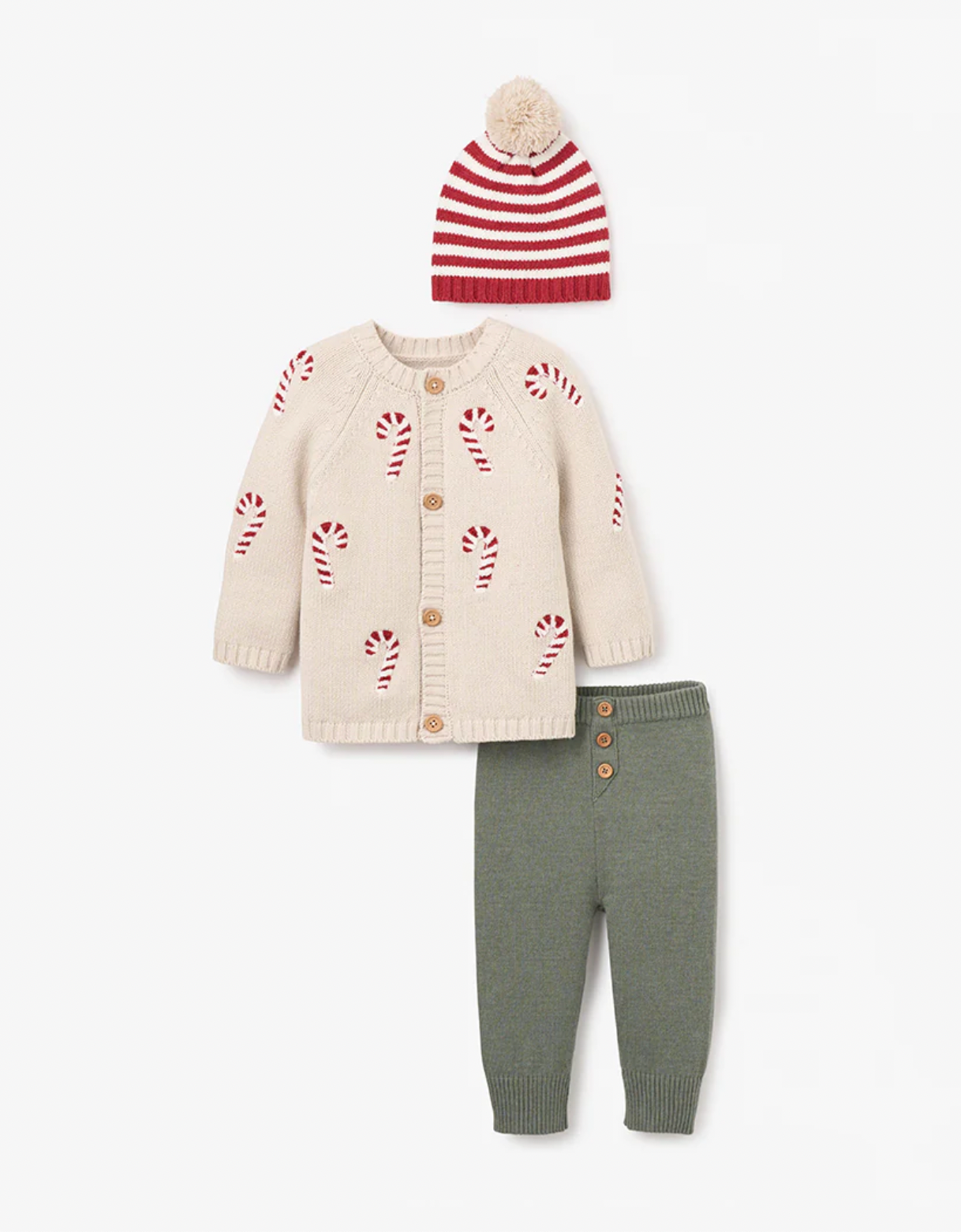 Candycane Holiday Cardigan Set