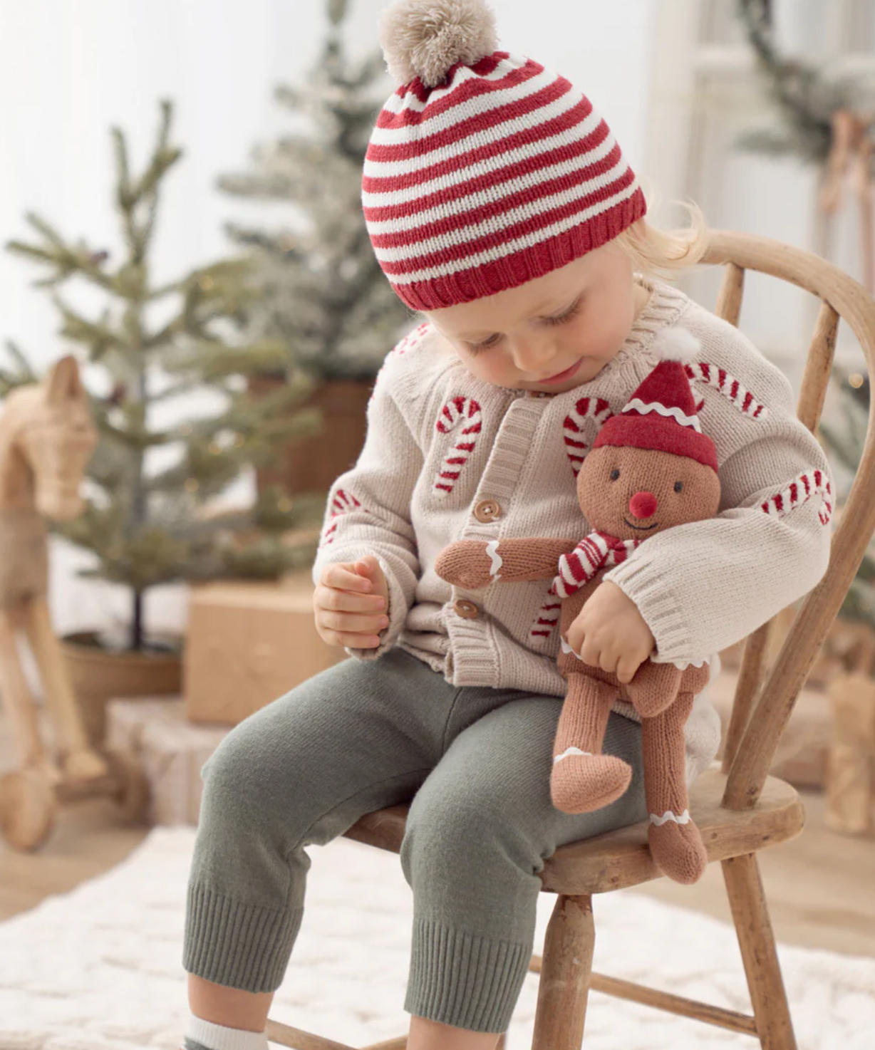 Candycane Holiday Cardigan Set