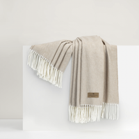 Italian Herringbone Throw in Dune