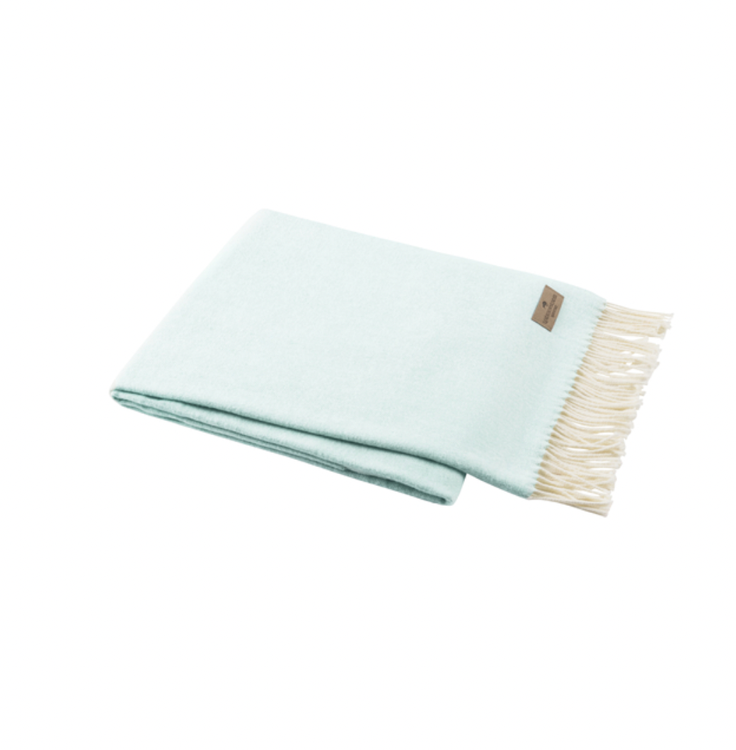 Italian Herringbone Throw in Lagoon