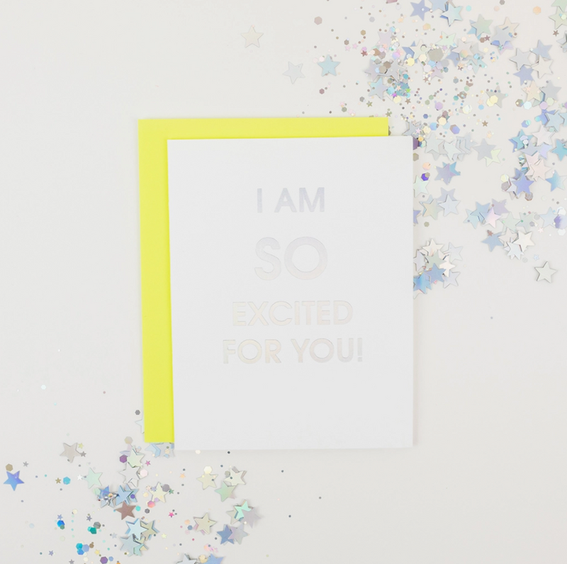 "So Excited" Letterpress Card