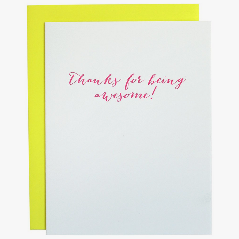 "Thanks For Being Awesome" Letterpress Card
