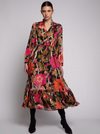Theresa Coral & Camel Floral Dress