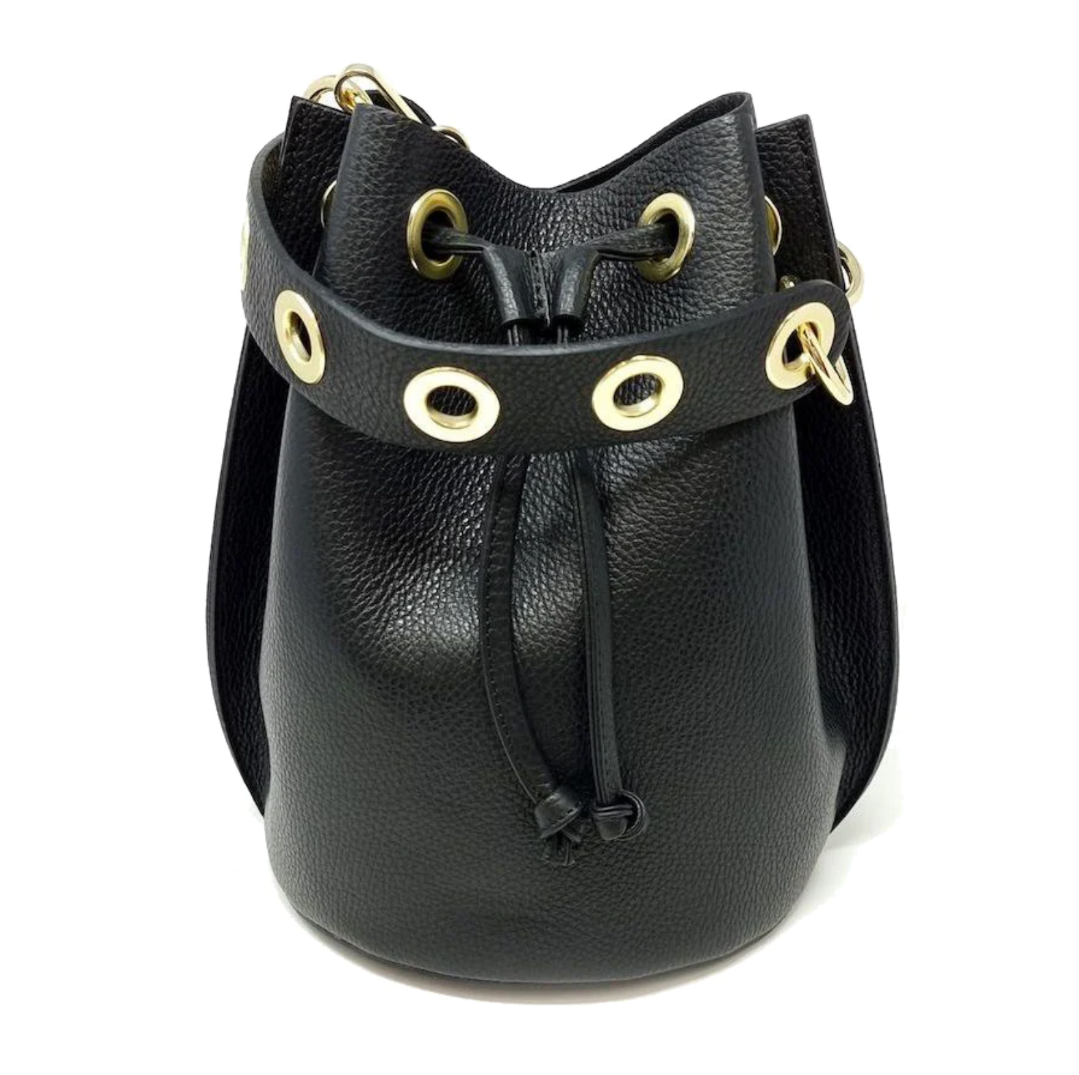 Big Bucket Leather Bag Black