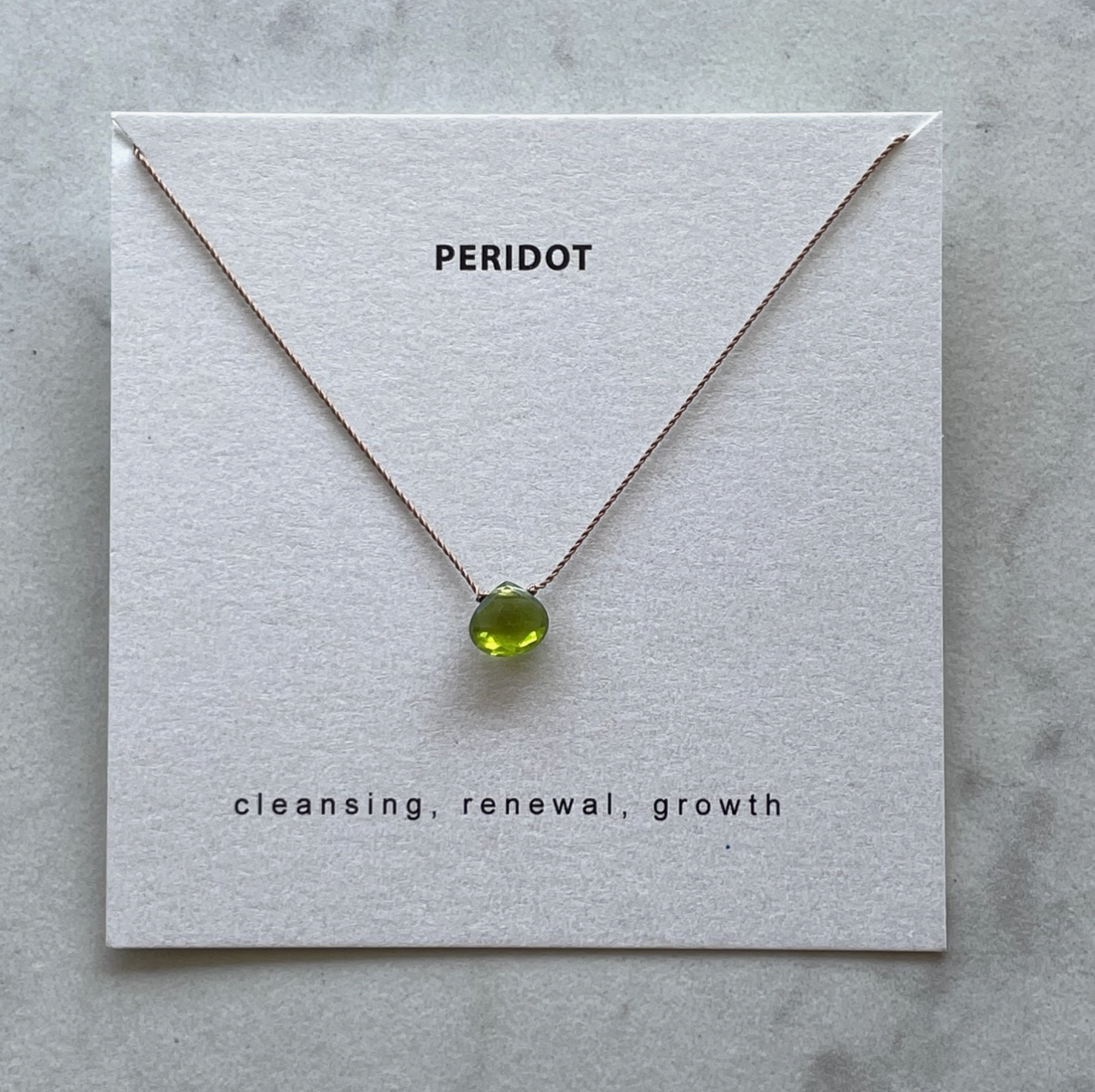 Peridot Necklace on Silk