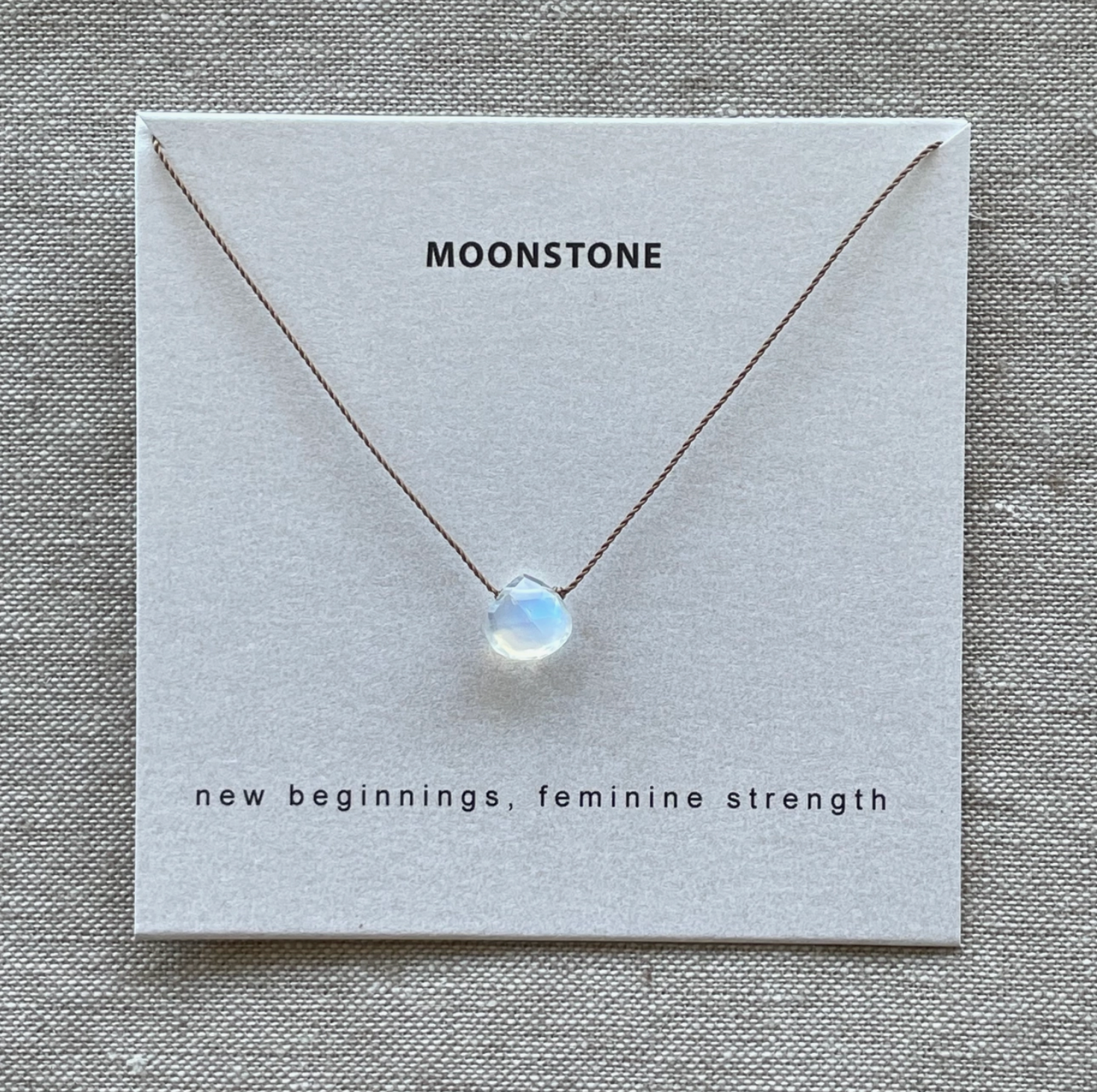 Rainbow Moonstone Necklace on Silk