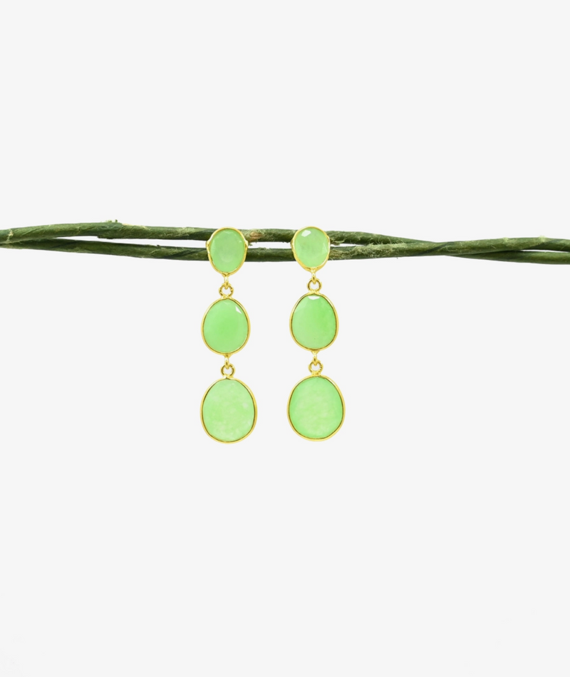 Neon Green Jade Earrings