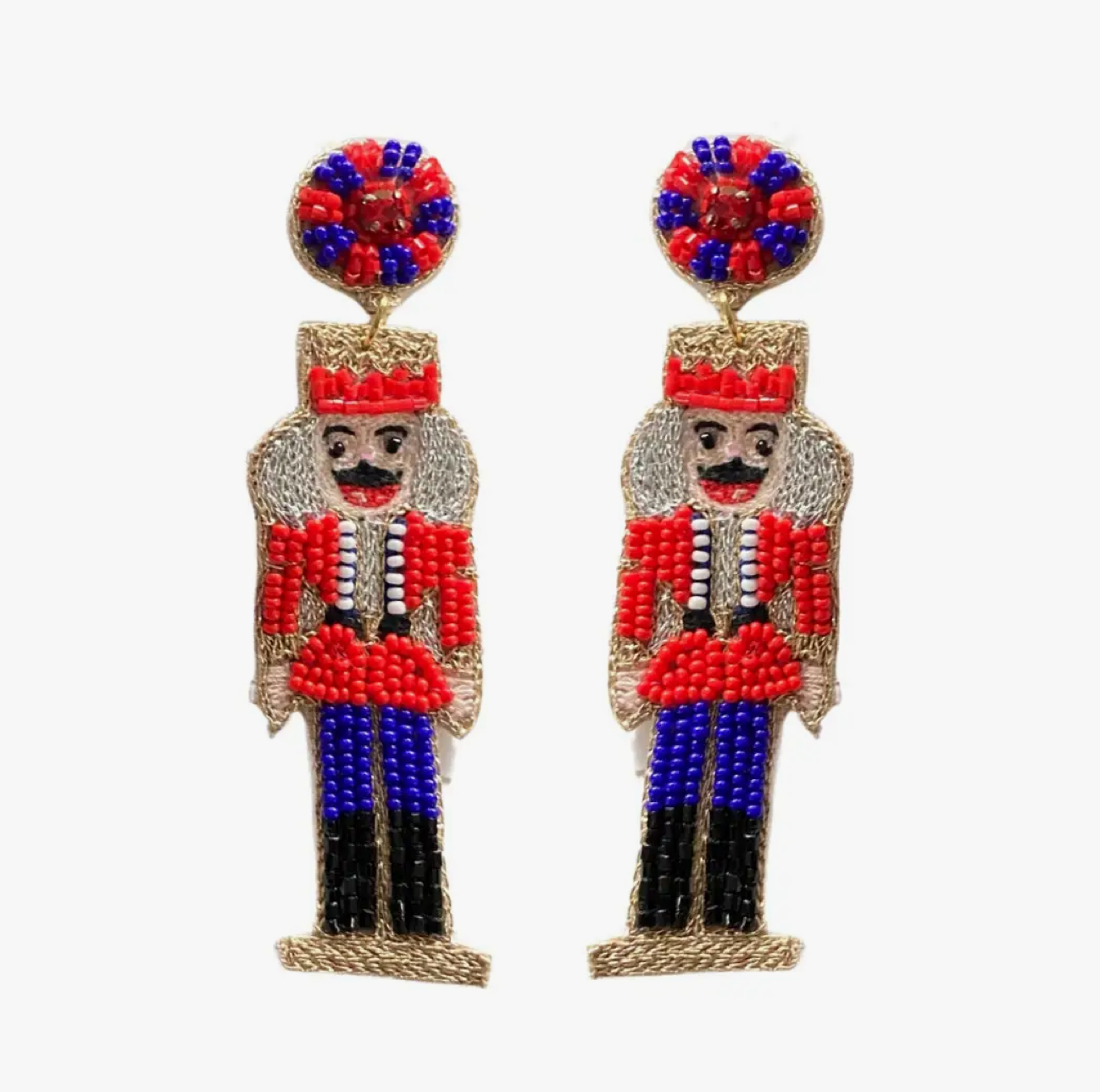 Red & Blue Nutcracker Earrings