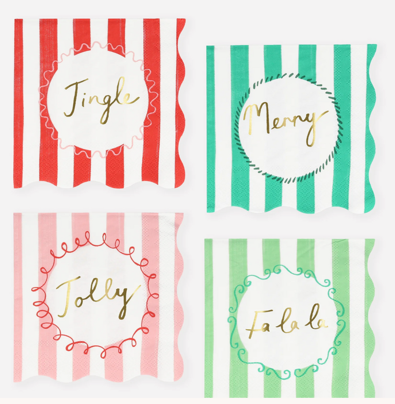 Holiday Striped Small Napkins