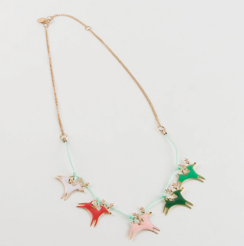 Reindeer Enamel Necklace