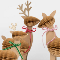 Honeycomb Reindeer Family