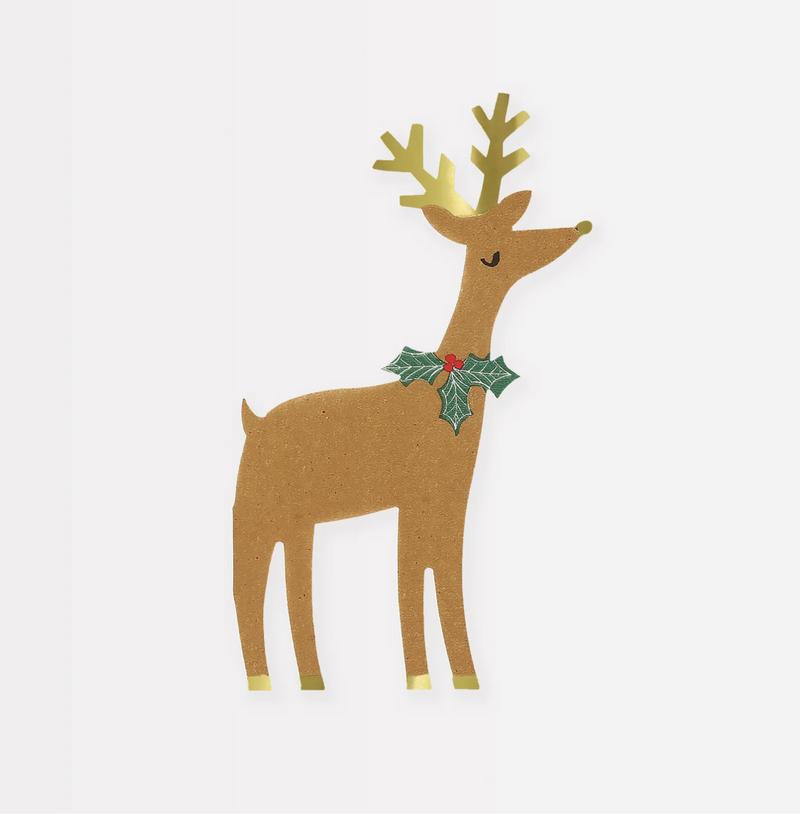 Reindeer With Holly Napkins