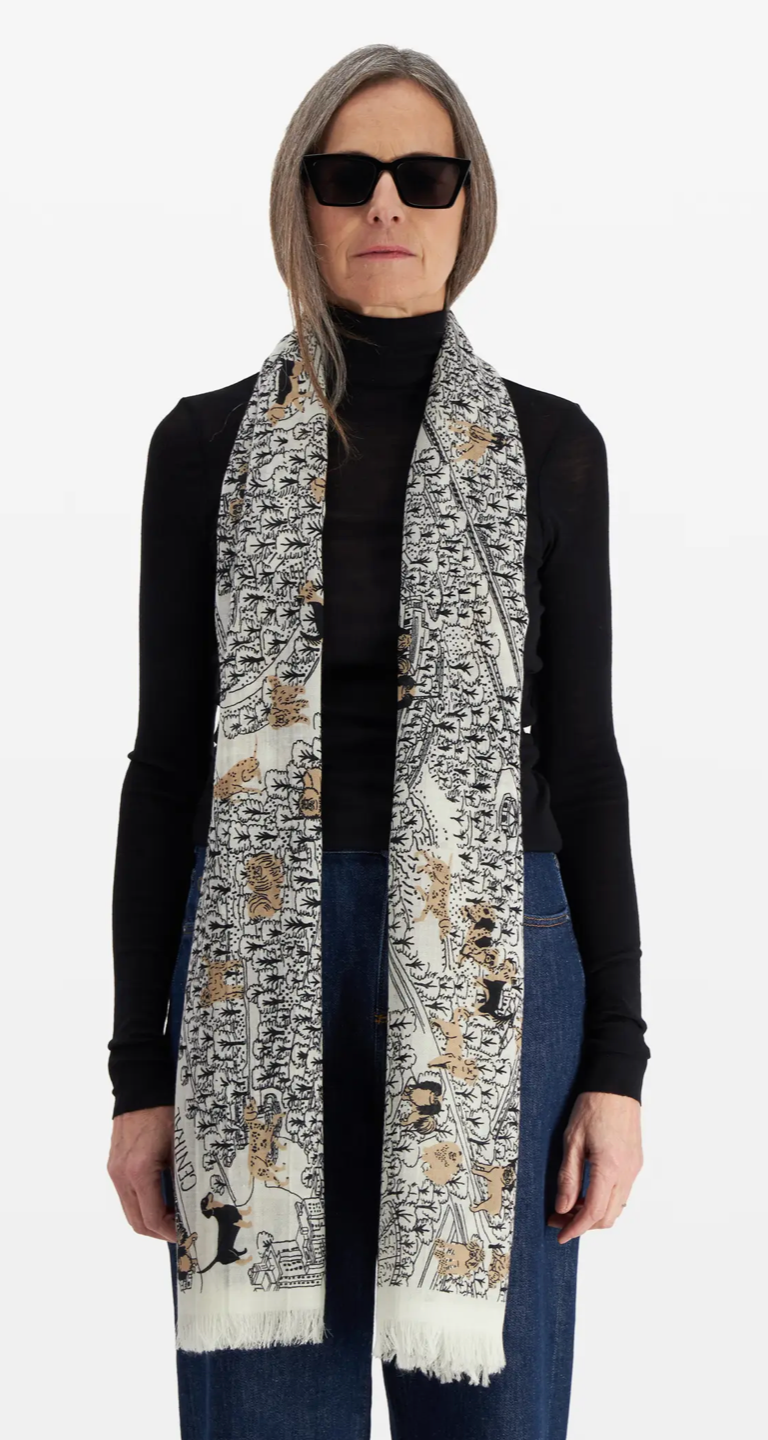 White Central Park Scarf