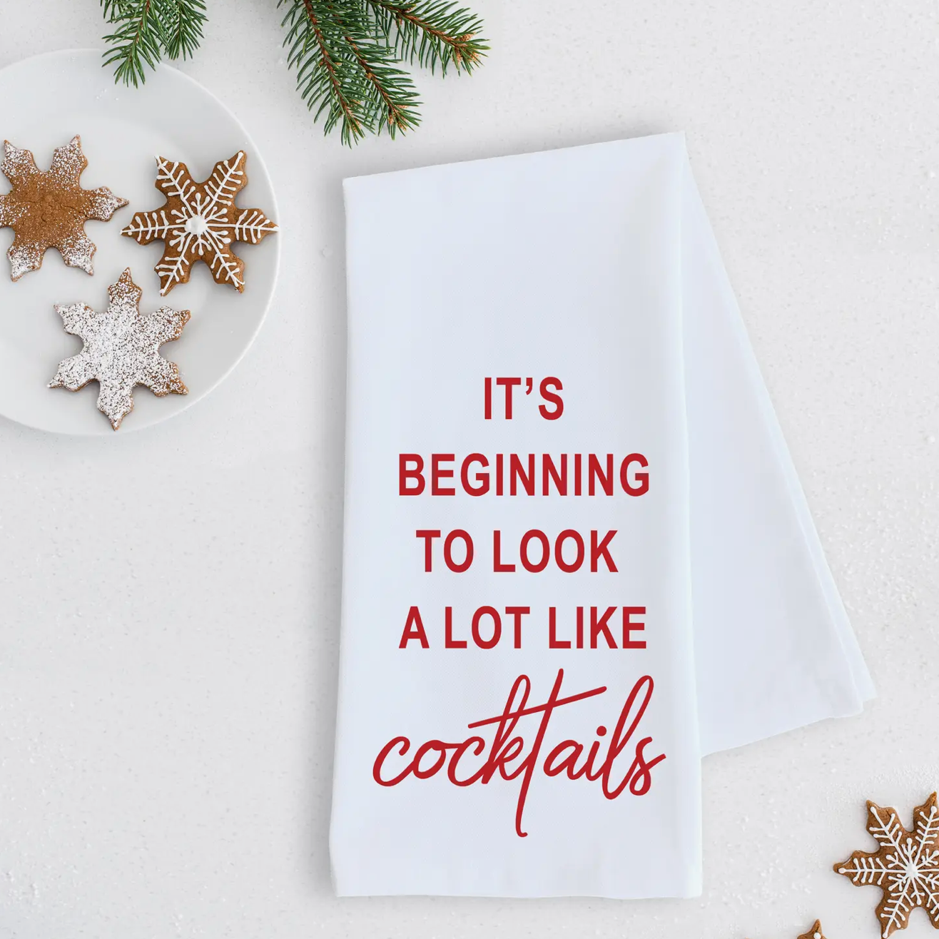 It's Beginning To Look... Cocktails Tea Towel