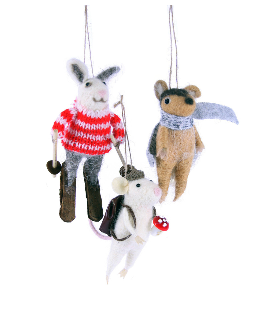 Woodland Animal Ornament - Ast