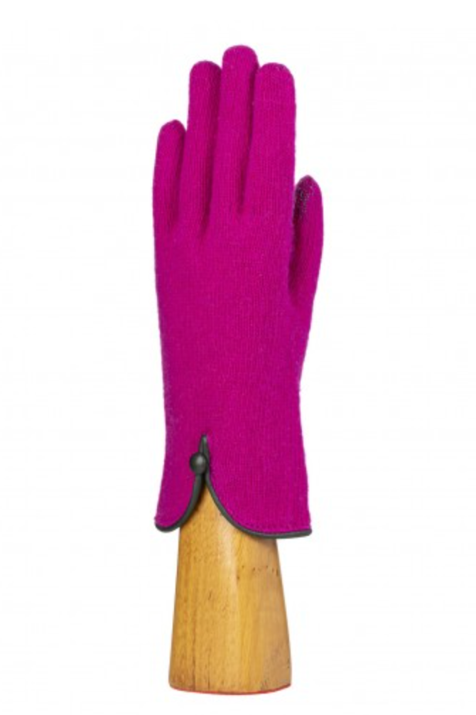 Marino & Cashmere Magenta Button Gloves